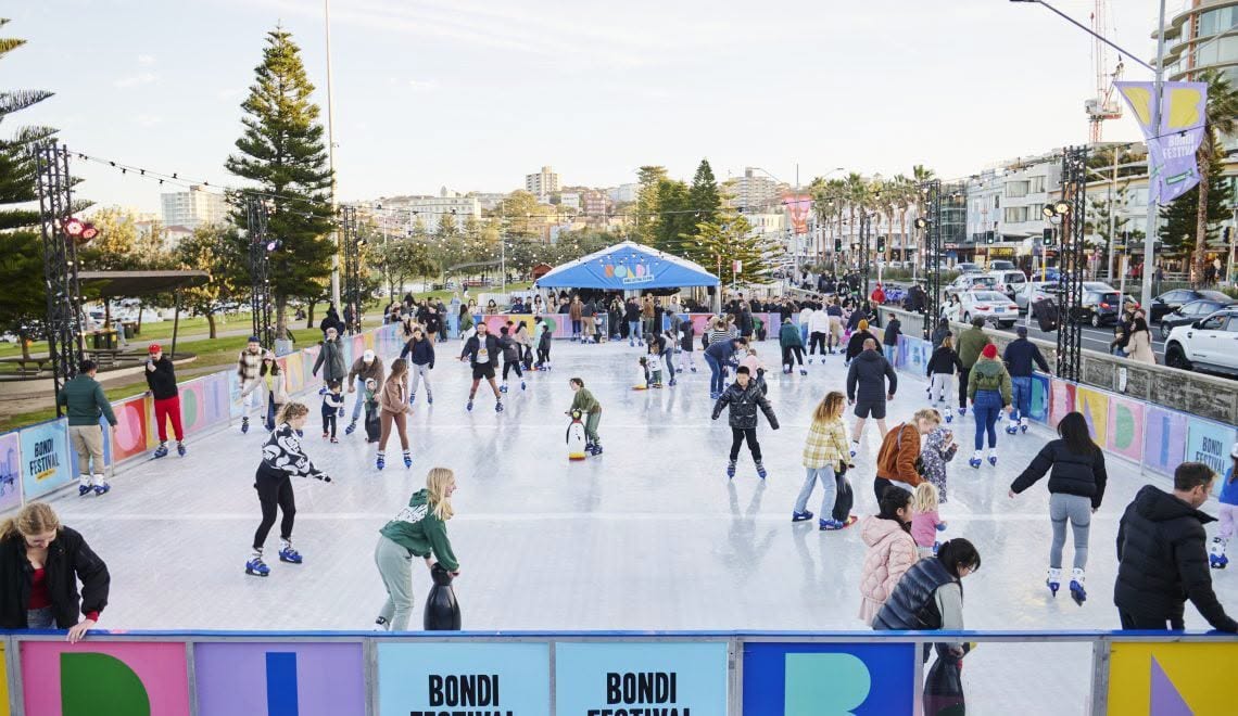 Bondi Festival ice rink during Sydney winter school holidays