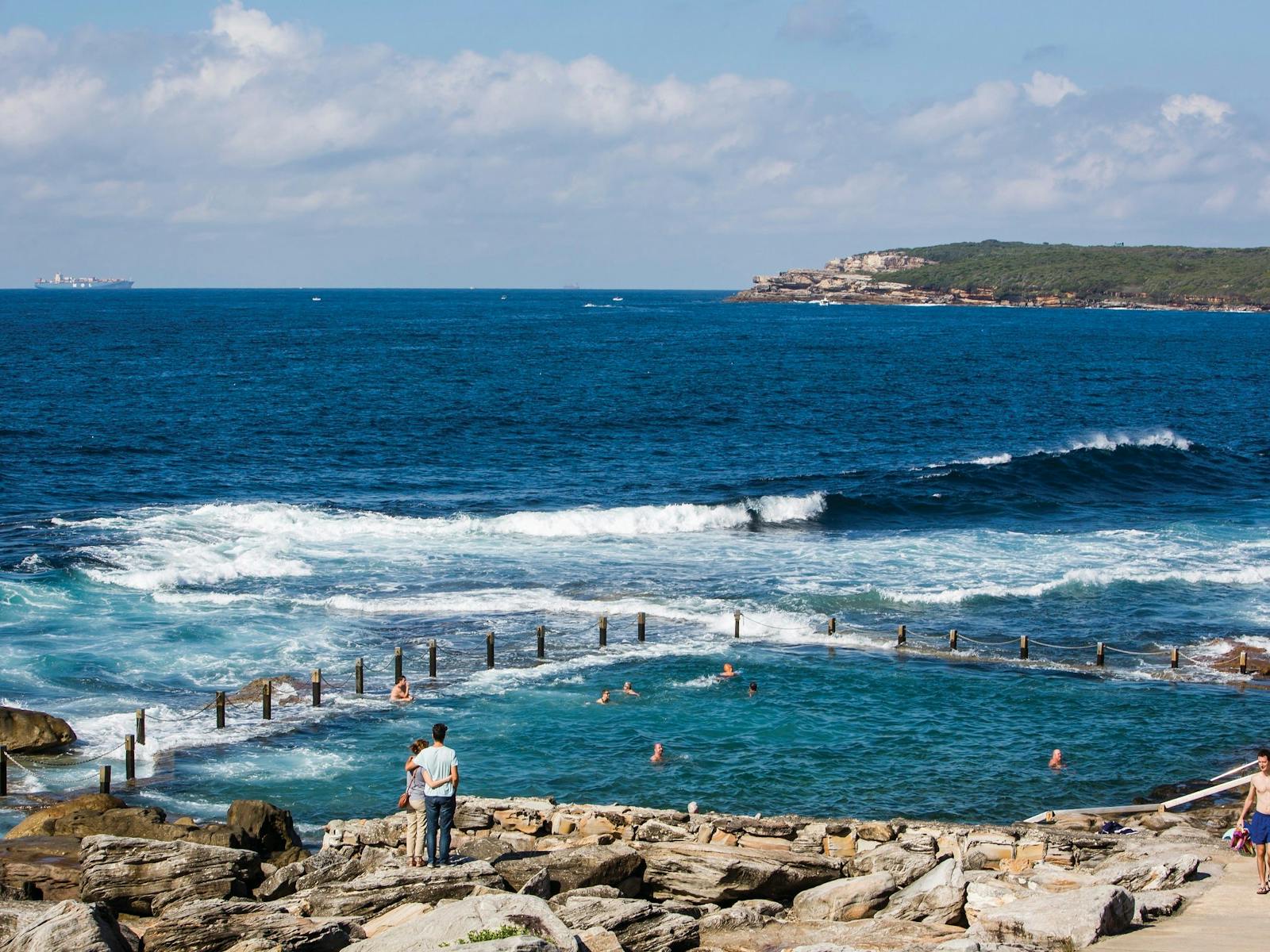 Mahon Pool on the rocky coastline at Maroubra